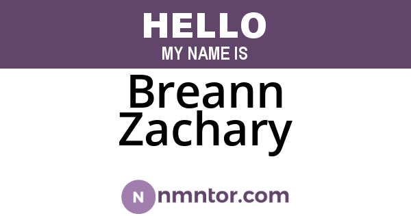 Breann Zachary