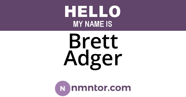 Brett Adger