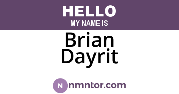 Brian Dayrit
