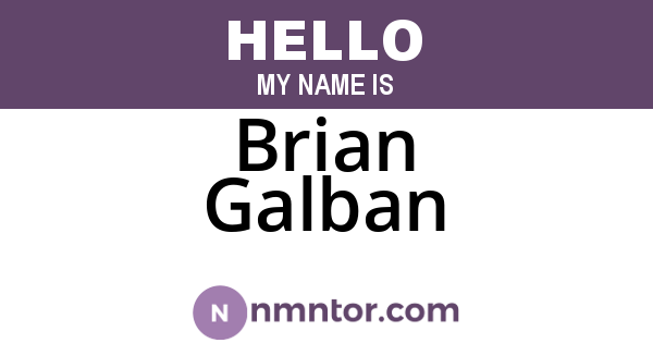 Brian Galban