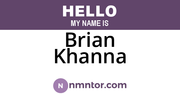 Brian Khanna
