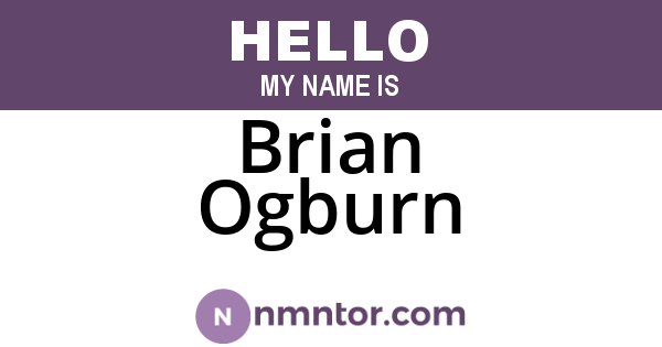 Brian Ogburn