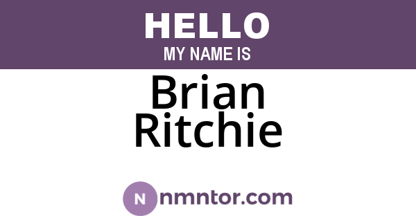 Brian Ritchie