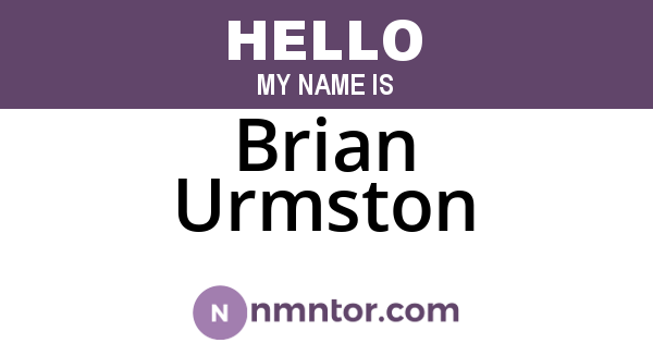 Brian Urmston