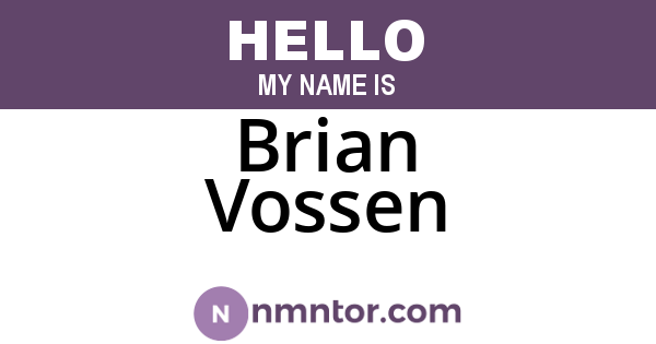 Brian Vossen