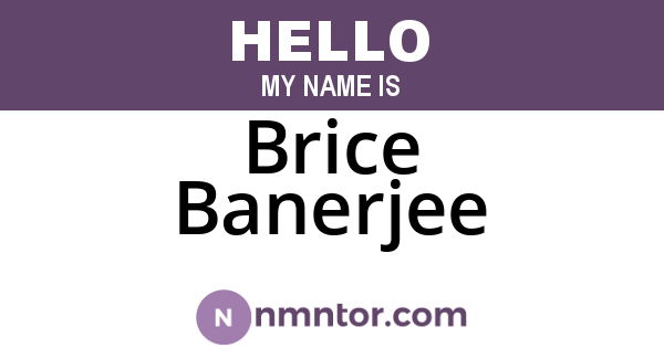 Brice Banerjee