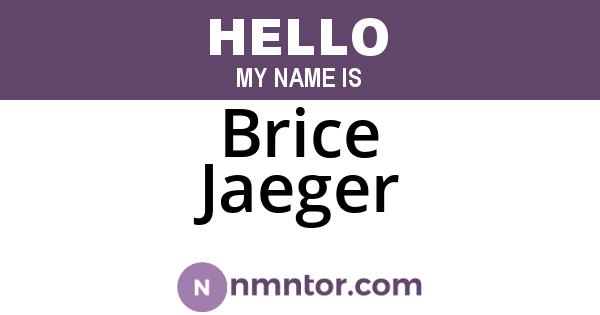 Brice Jaeger
