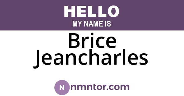 Brice Jeancharles
