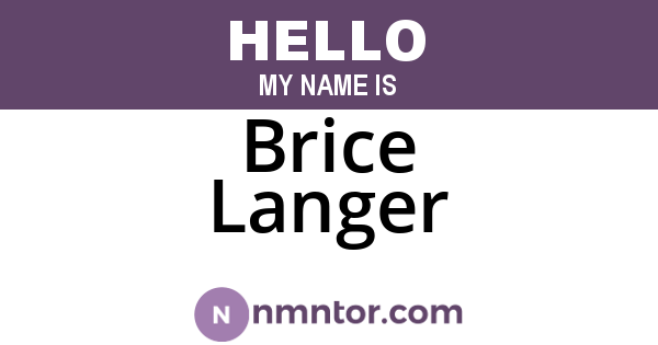 Brice Langer
