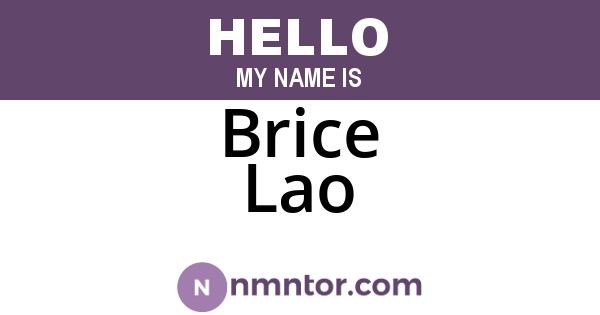 Brice Lao