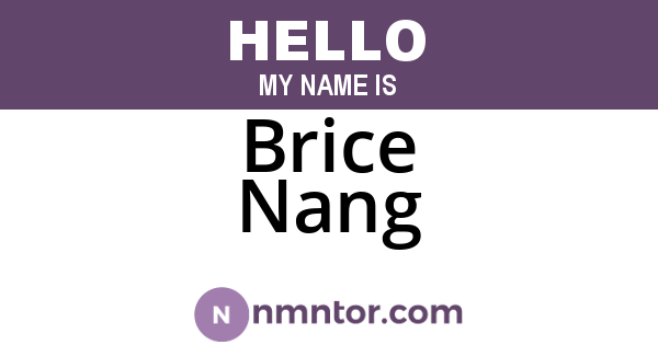 Brice Nang