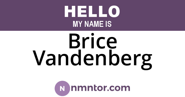 Brice Vandenberg
