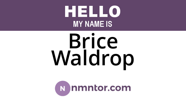 Brice Waldrop