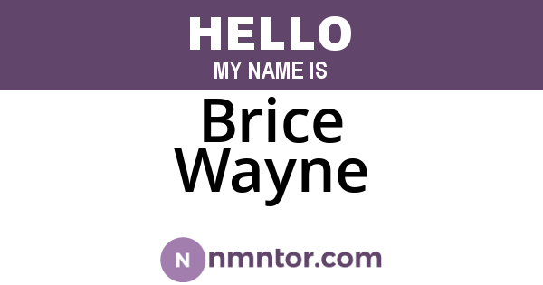 Brice Wayne