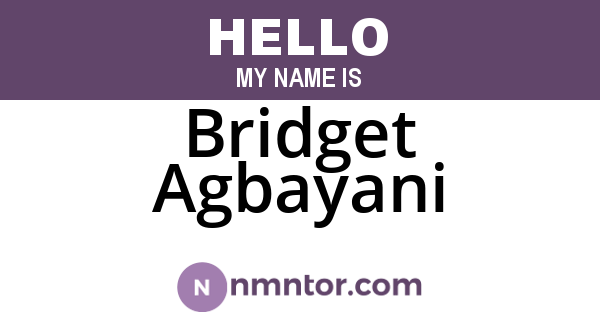 Bridget Agbayani