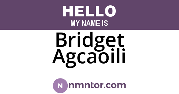 Bridget Agcaoili