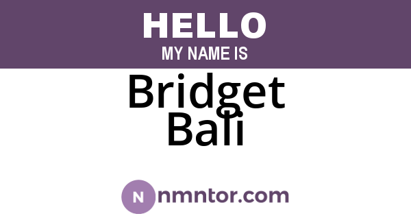 Bridget Bali