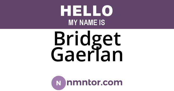 Bridget Gaerlan