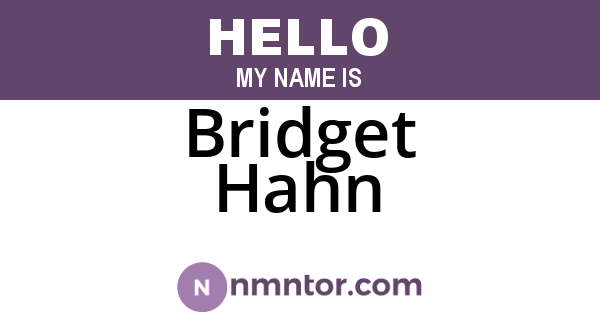 Bridget Hahn