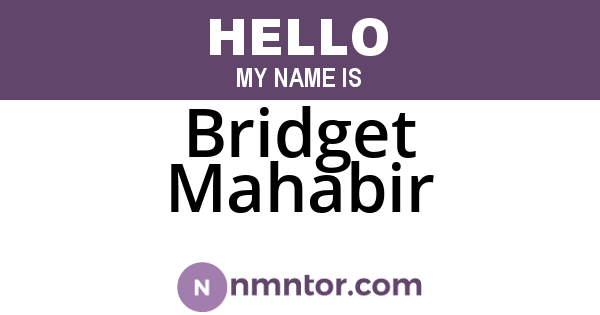 Bridget Mahabir