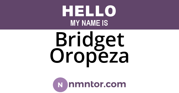 Bridget Oropeza