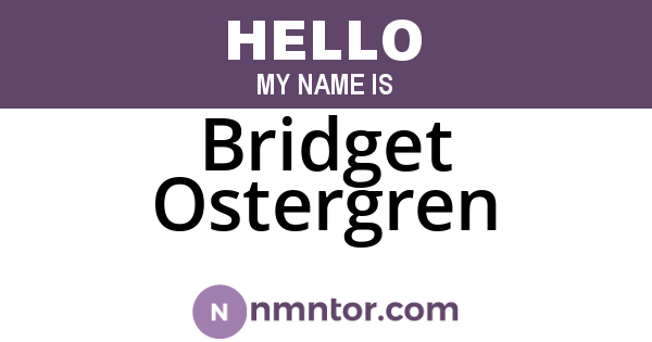 Bridget Ostergren
