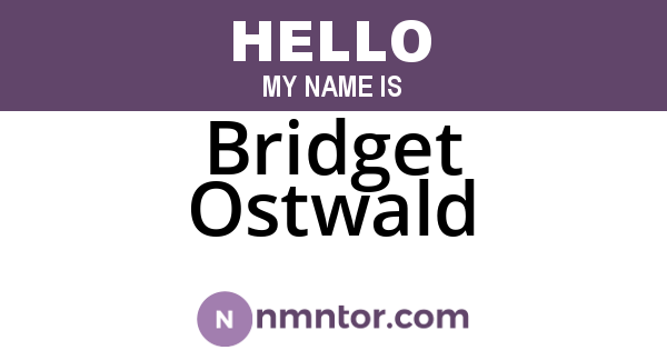 Bridget Ostwald