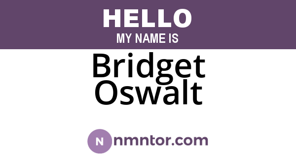 Bridget Oswalt
