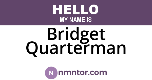 Bridget Quarterman