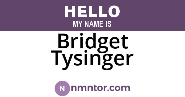 Bridget Tysinger