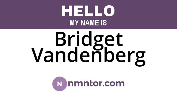 Bridget Vandenberg