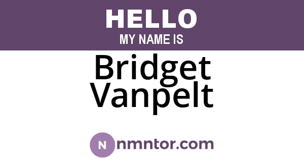Bridget Vanpelt