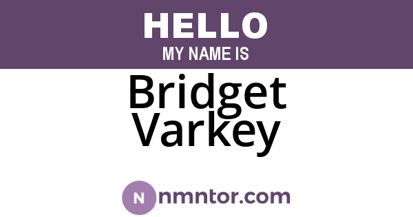 Bridget Varkey