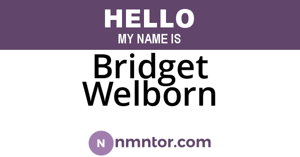 Bridget Welborn