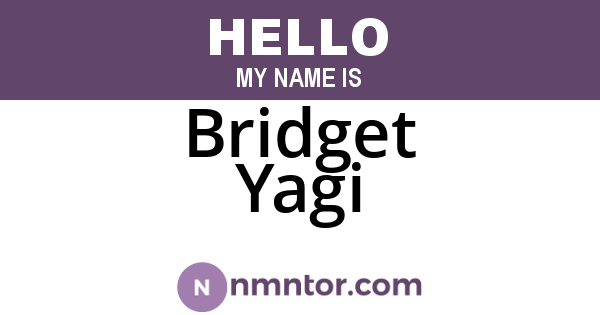 Bridget Yagi