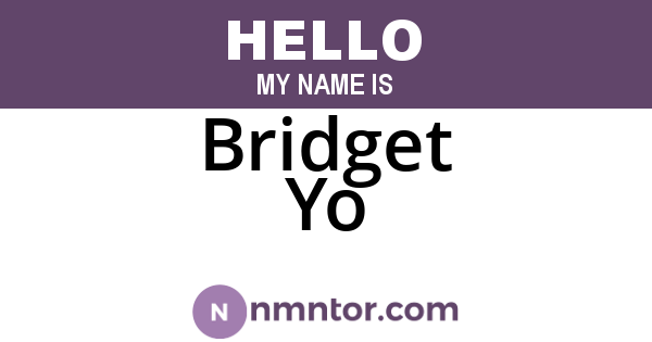 Bridget Yo