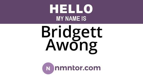 Bridgett Awong