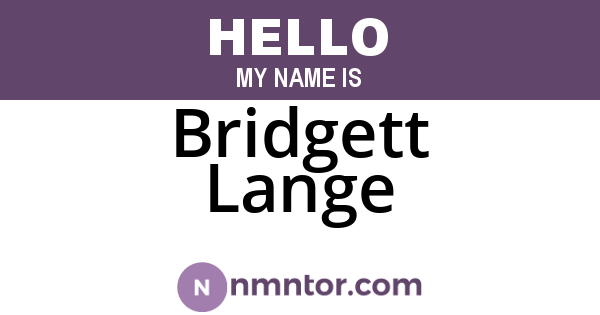 Bridgett Lange