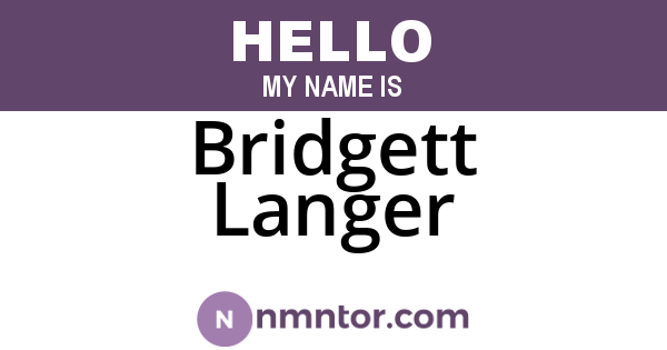 Bridgett Langer
