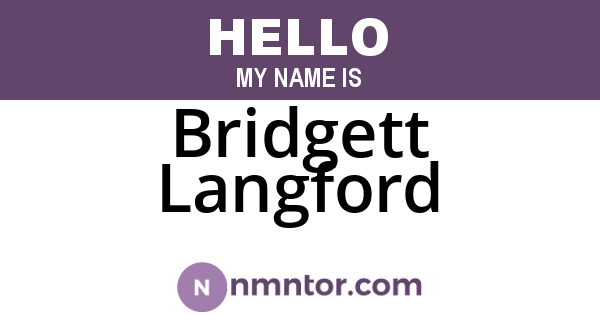 Bridgett Langford