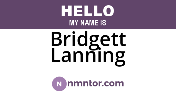 Bridgett Lanning