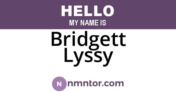 Bridgett Lyssy