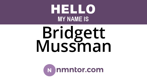 Bridgett Mussman