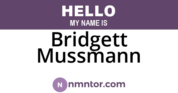 Bridgett Mussmann