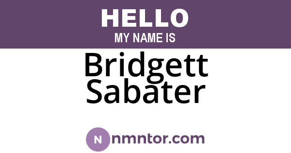 Bridgett Sabater