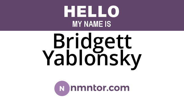 Bridgett Yablonsky