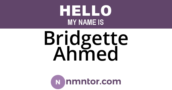 Bridgette Ahmed