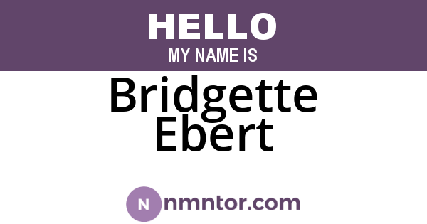Bridgette Ebert