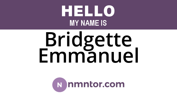 Bridgette Emmanuel