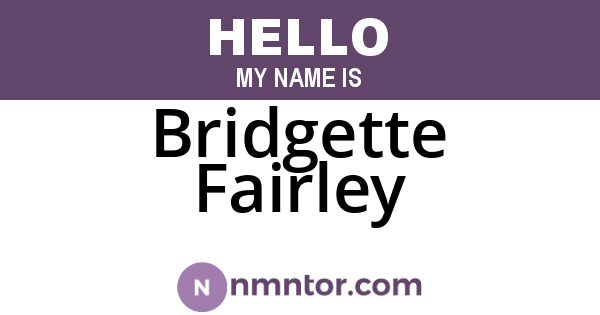 Bridgette Fairley